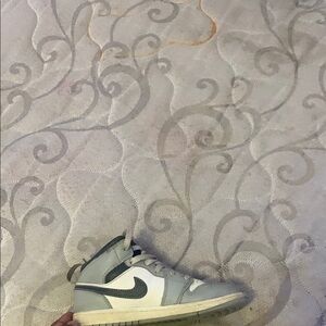 Gray and White High-Top Sneakers